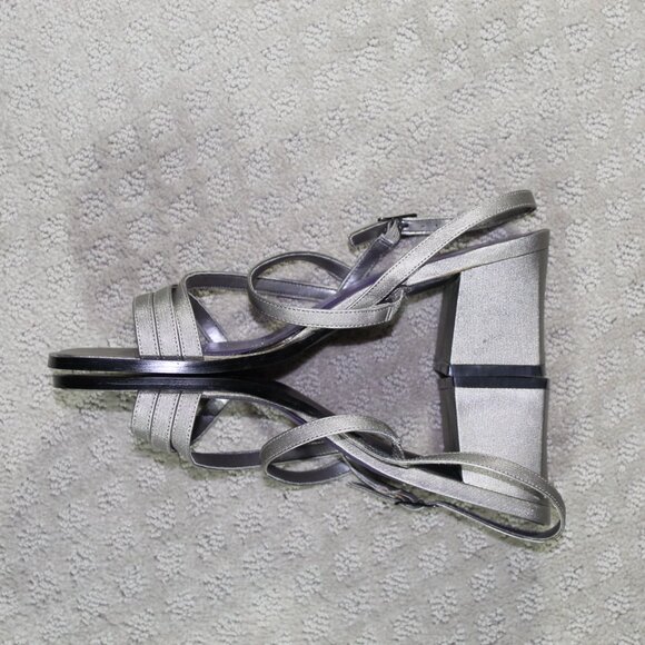 Unlisted Kenneth Cole Size 10 Silver 3" Block Heels - Picture 2 of 5